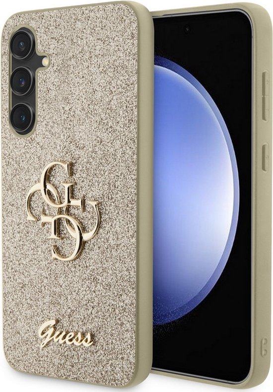 Guess 4G Metal Logo Glitter Back Case - Geschikt voor Samsung Galaxy S23 FE (S711) - Goud