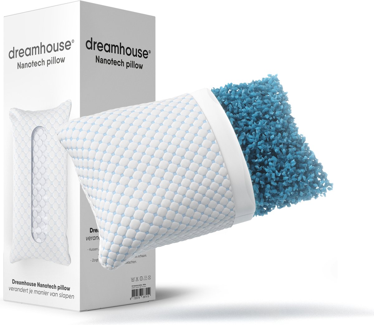 Sleeptime® Hoofdkussen - Navulbaar Hoofdkussen - Geschikt voor alle slaapposities - Verkoelende Technologie - Vermindert Nekklachten - 50x70 cm