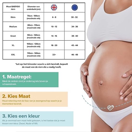 Zwangerschapsbuikband - rugsteun, buikband, Zwangerschapsgordel XL