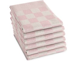 DDDDD - 6x Theedoek - Barbeque - 65x65 cm - Pastel Roze - Set van 6 stuks