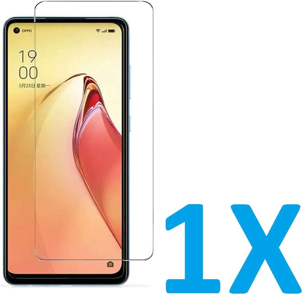 Screenprotector Glas - Tempered Glass Screen Protector Geschikt voor: Oppo Reno 8 5G - 1x