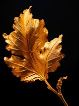 Golden Leaf Painting Op Dibond - Realistic 4K Photo Art Dibond - formaat - 60x90cm