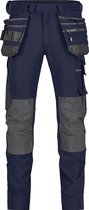 DASSY® Matrix Pantalon de travail stretch multipoches avec poches genoux - maat 44 - BLEU NUIT/GRIS ANTHRACITE
