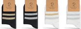 RAFRAY Socks - Sportsokken Glitter - Sneaker sokken in Cadeaubox - Premium katoen - 4 paar - Maat 36-40
