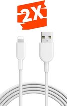 Pack de 2 câbles de chargeur iPhone - 2 mètres - Convient pour Apple iPhone 6,7,8,X, XS, XR,11,12,13, Mini, Pro Max- Câble iPhone - Câble de charge iPhone - Cordon iPhone - Chargeur iPhone - Câble de données - Câble USB Lightning