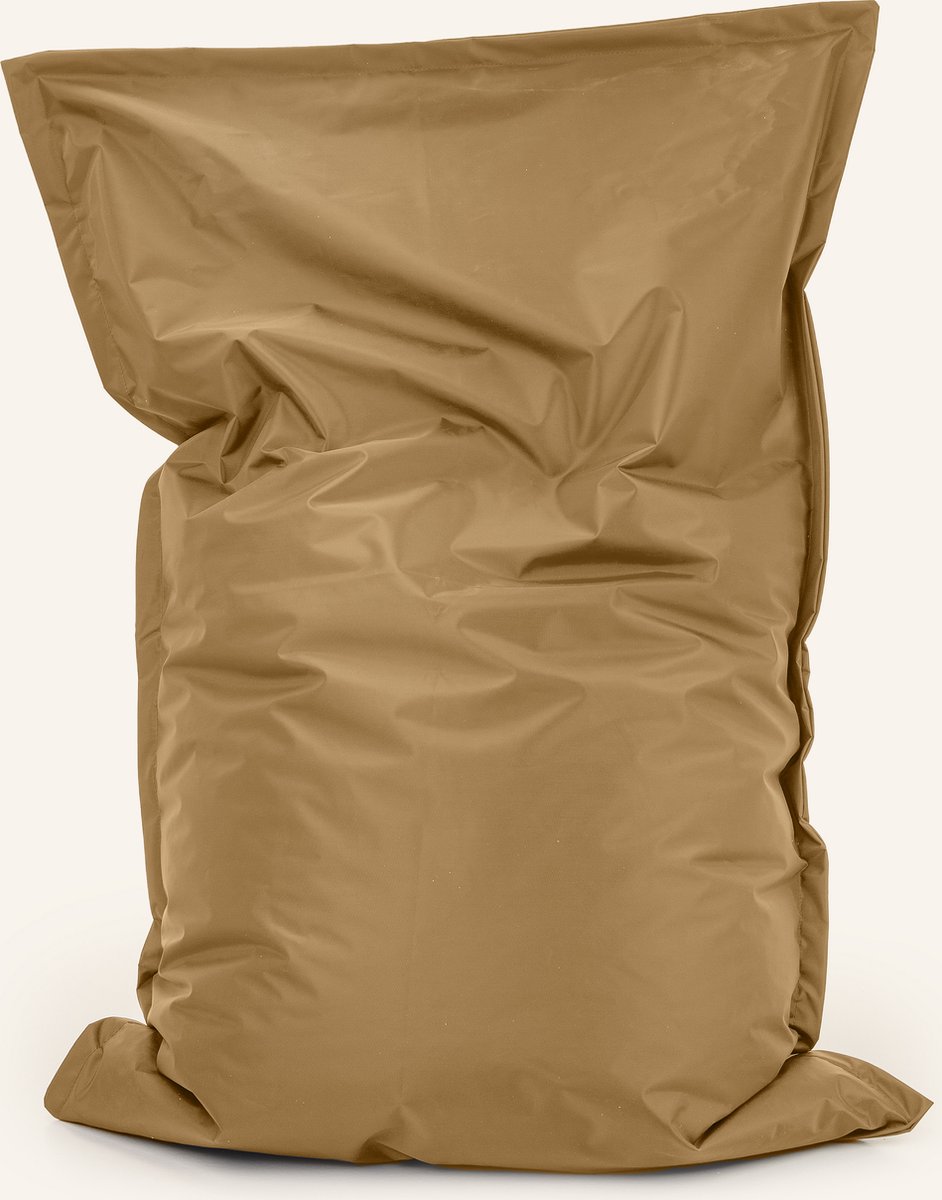 Drop & Sit - zitzak/zitkussen - robuust nylon - camel - 100 X 150 cm - voor binnen en buiten - verkrijgbaar in verschillende kleuren
