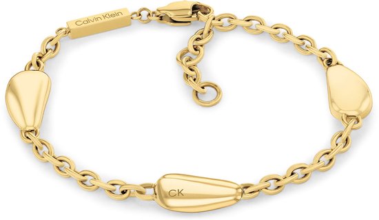 Calvin Klein CJ35000604 Dames Armband - Schakelarmband - Sieraad - Staal - Goudkleurig - Anker - 8 mm breed - 18.5 cm lang