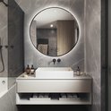 Nuvolix spiegel met verlichting - MET VERWARMING - spiegel badkamer - spiegel rond - wandspiegel - ronde spiegel - ⌀80CM
