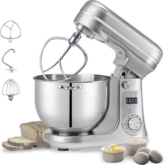 Elektrische Deegmachine Met Fermentatiefunctie, 7L Roestvrijstalen Deegmeelmixer 200 W 15 Minuten Snelle Automatische Deegkneedmachine Thermostatische Gisting Intelligente Timer Voor Het Bakken