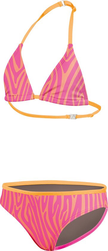 BECO zebra vibes triangel - bikini voor kinderen - roze/oranje - maat 152
