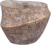 PTMD Pot de Fleurs Rishell - 27x25x21 cm - Ciment - Bronze
