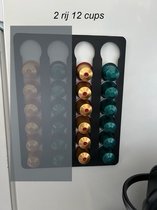 Capsulehouder Geschikt Voor Nespresso Cups - Koffiecups houder - Wandhouder - Mat zwart - 2x6 12 capsules - Cuphouder