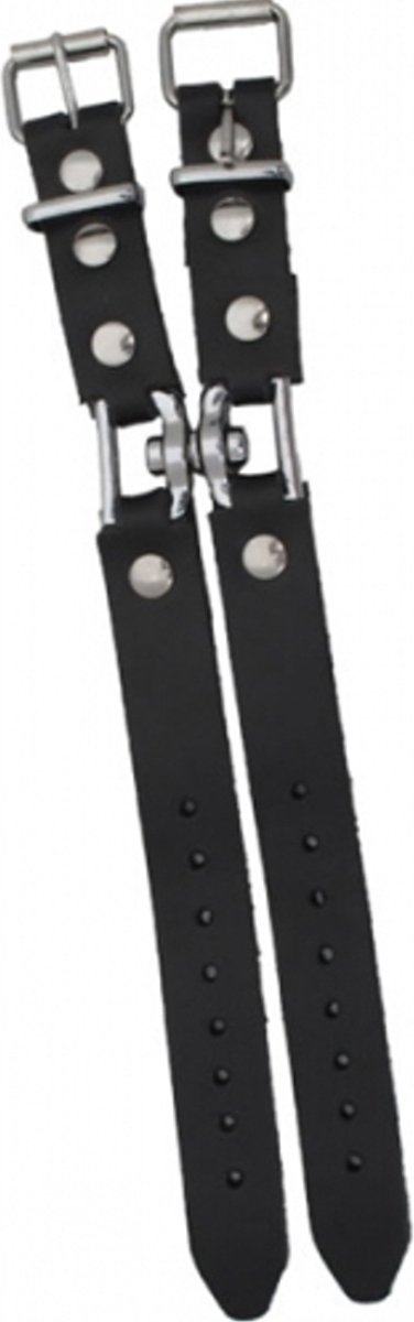 Mister B leren scharnierende pols armband zwart