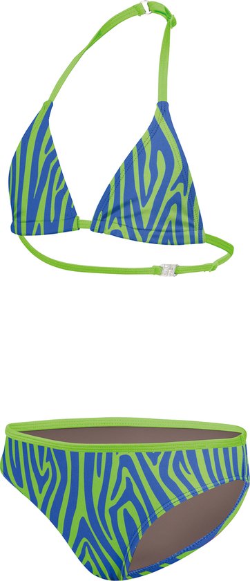 BECO zebra vibes triangel - bikini voor kinderen - blauw/groen - maat 152