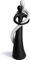 Harmonious Couple in Black and White - Hand Painted Statue 27 cm High - Elegant Statue as a Symbol of Love & Affection - Decorative Figure Perfect as a Gift