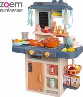 Zoem - Keuken – Blauw - Mini - Stoom - Werkende kookplaat -Kinderkeuken - Keukenspullen - Ingrediënten - Keukengerei - Eten en drinken - Koken - Bereiden - Speelgoedkeuken - Keukenset – Cadeau - Verjaardag