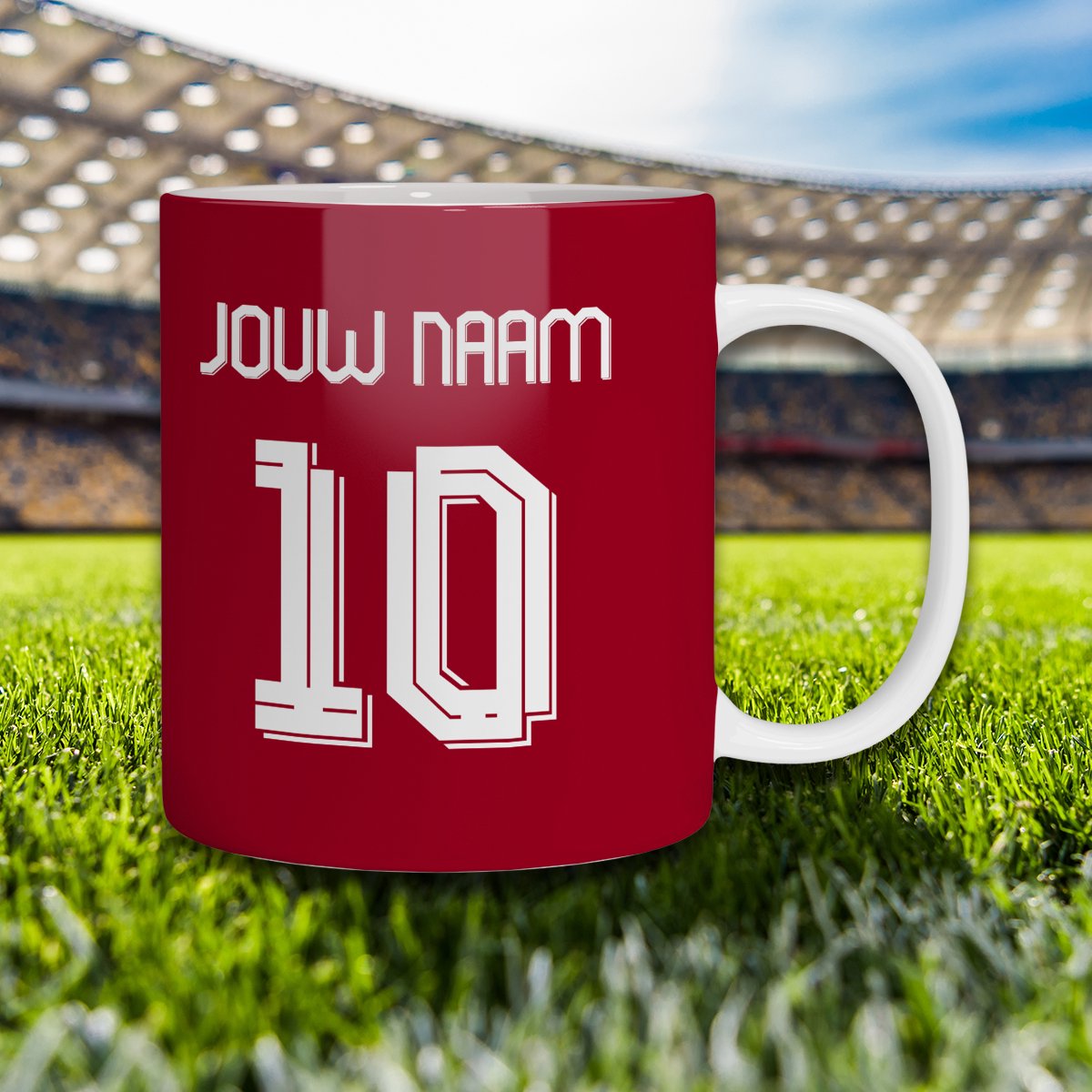 Liverpool Voetbal Mok - Gepersonaliseerd Met jouw Naam en Nummer - Voetbal Shirt Op Mok - Liverpool Artikelen Shirt Mok - 325 ml - Koffiemok - Voetbal Cadeau