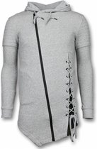 Casual Vest - Long Fit Braided Vest - Grijs