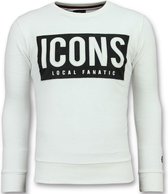 ICONS Block - Coole Sweater Mannen - 6355W - Wit