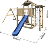 Grote Tuin Speelhuis met Schommels Ladder en Glijbaan 516x450x270cm - Speeltoestel Tuin voor Kinderen - Speeltoestel voor Buiten - Speeltoren