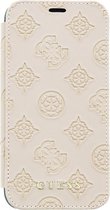 Guess Peony Debossed Logo Book Case - Apple iPhone X/XS (5.8") - Taupe