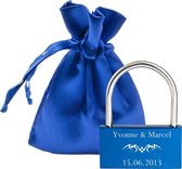 Liefdesslotje incl. satijnen buidel ! Kleur: Blauw