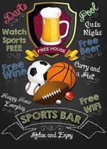 Wandbord - Sports Bar -20x30cm-