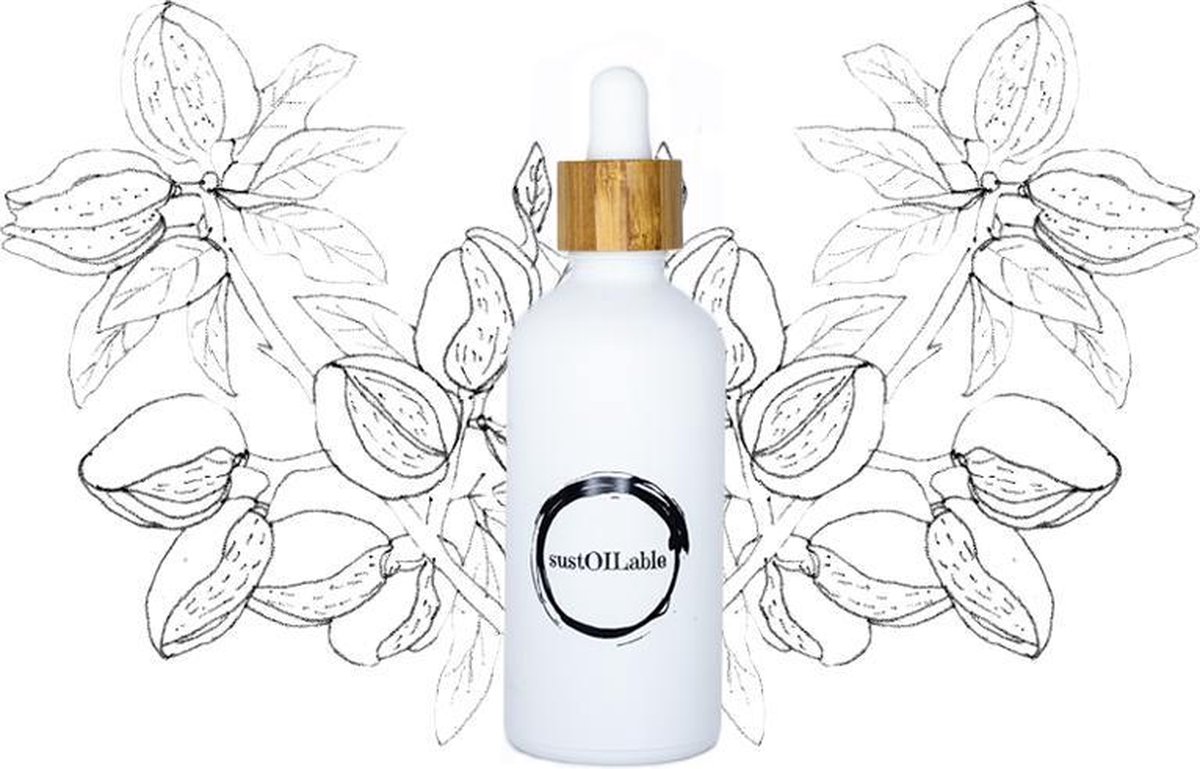 Goedkoopste Amandelolie - glazen pipet flesje 100ml (navulbaar en plasticvrij verpakt) - vegan - dierproefvrij en zonder chemische toevoegingen - amandel huidolie
