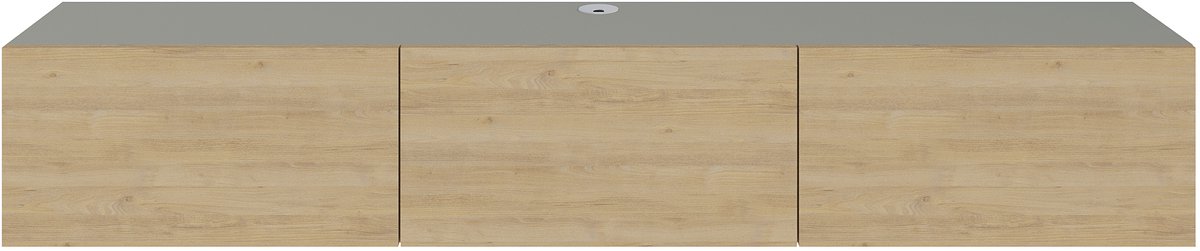Hocus Picus Zwevend TV Meubel - Ash Groen/Eiken - 180x32x30 cm