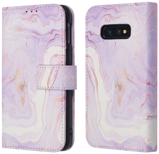 imoshion Hoesje - Geschikt voor Samsung Galaxy S10e - Design Bookcase smartphone - Purple Marble
