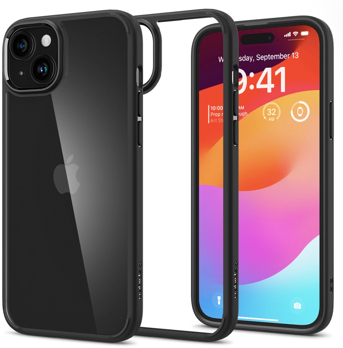 Spigen Ultra Hybrid Case hoesje geschikt voor iPhone 15 - Matte zwart