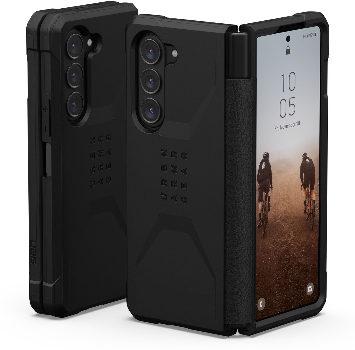 Urban Armor Gear Civilian Samsung Galaxy Z Fold 5 Hoesje Zwart