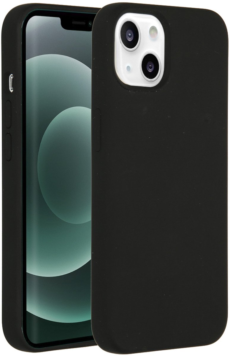 Accezz Liquid Silicone Backcover met MagSafe iPhone 13 Mini hoesje - Zwart