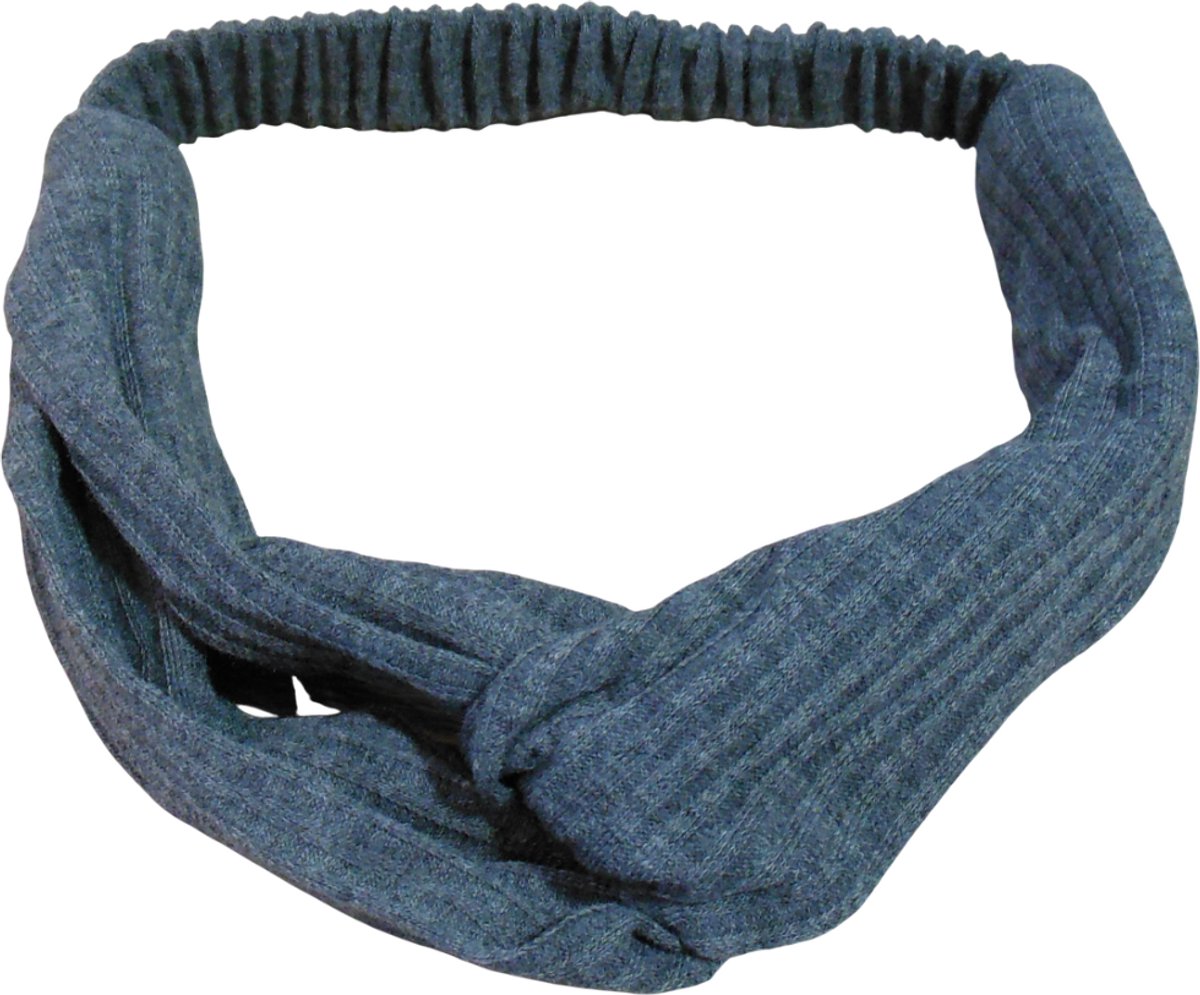 Haarband grijs gestreept met knoop