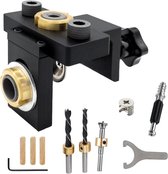 Plugmal boorsjabloonset, pocket hole jig kit, 3-in-1 boormal kit, zakgat houten pluggen boorsjabloon set 6/8/10 mm, boorhulp, pluggenmeter, boorsjabloon, geleidingskit