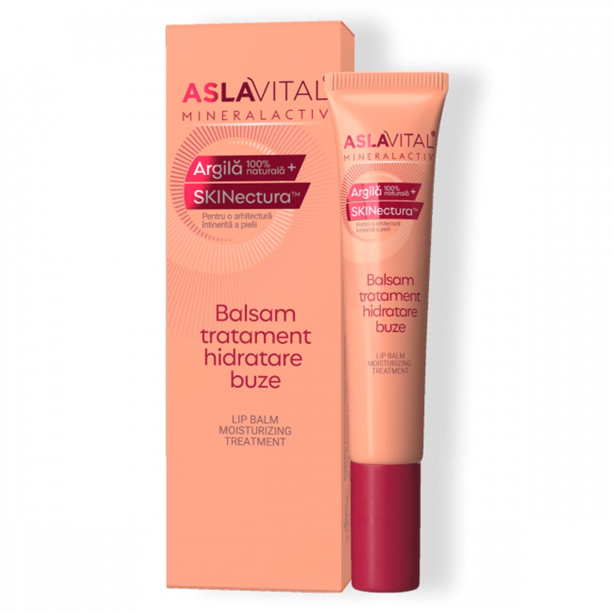 Aslavital SKINectura™ Hydraterende Lipbalsem met kleur – Intense Hydratatie, Harmonieuze Contour en Natuurlijke Roze tint - lippenbalsem 15 ml