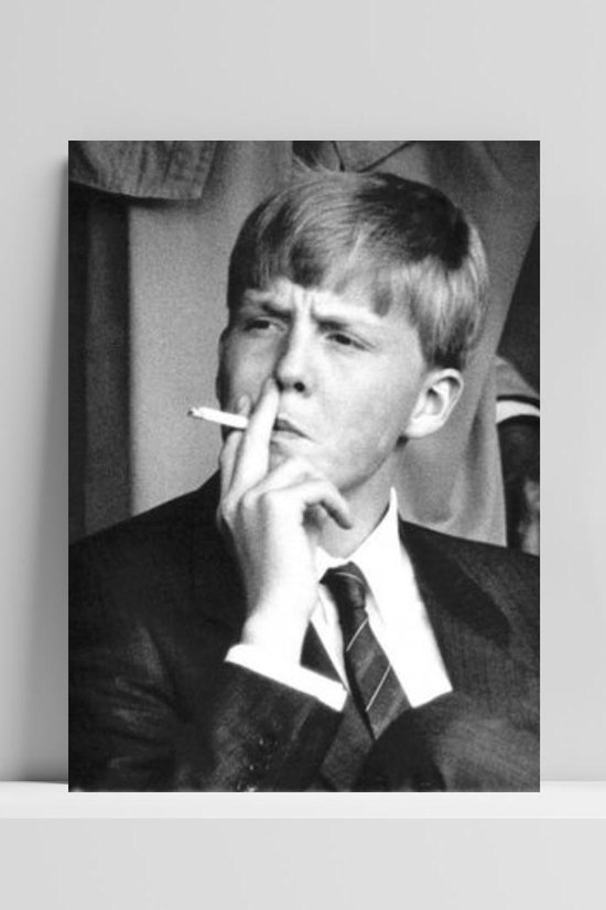 Willem Alexander Poster - The Goat - Zwart Wit - Prins Pils - Koning van Oranje - Koning - Koninklijk - Sigaret - Vintage - Historisch - posters - formaat 50x70cm - 3721 - 3mm DIBOND - Aluminium Plaat - Metalen Wandbord