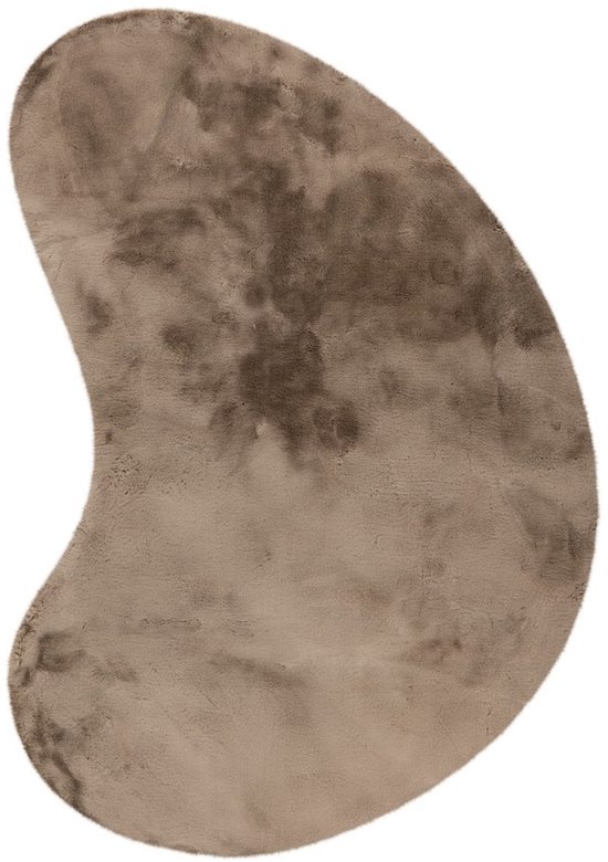 Heaven Soft Organic - Tapis moelleux - Poils longs, 100 % polyester, toucher ultra doux - Taupe - 160 x 230 cm