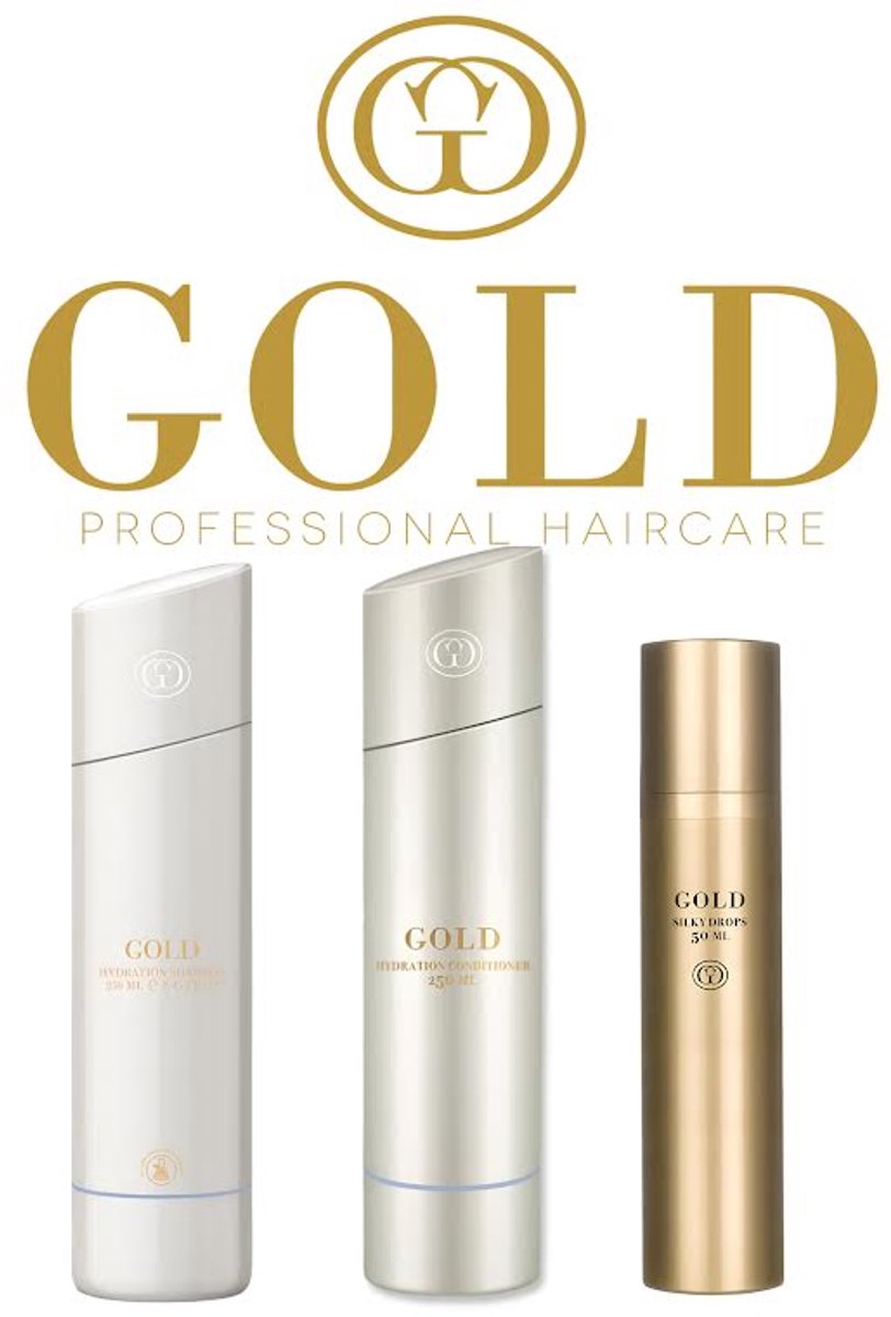Gold Haircare Hydration Shampoo 250 ml & Gold Haircare Hydration Conditioner 250 ml & Gold Haircare Silk Drops 50ml