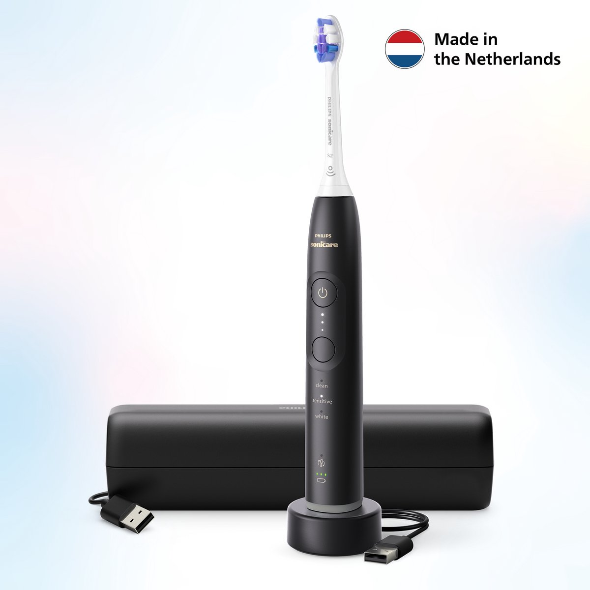 Afbeelding 2 van Philips Sonicare 6500 Series - Elektrische Tandenborstel - Zwart - Reisetui - Gevoelige tanden - HX7411/02