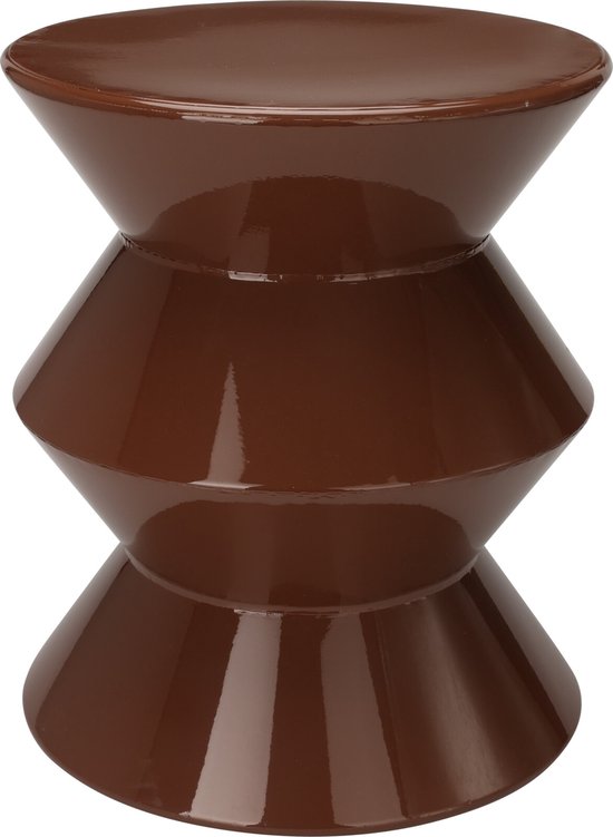 Table d'appoint Deco In & Out - Métal - Organique - Marron - Hauteur 36 cm - Ronde 31 cm