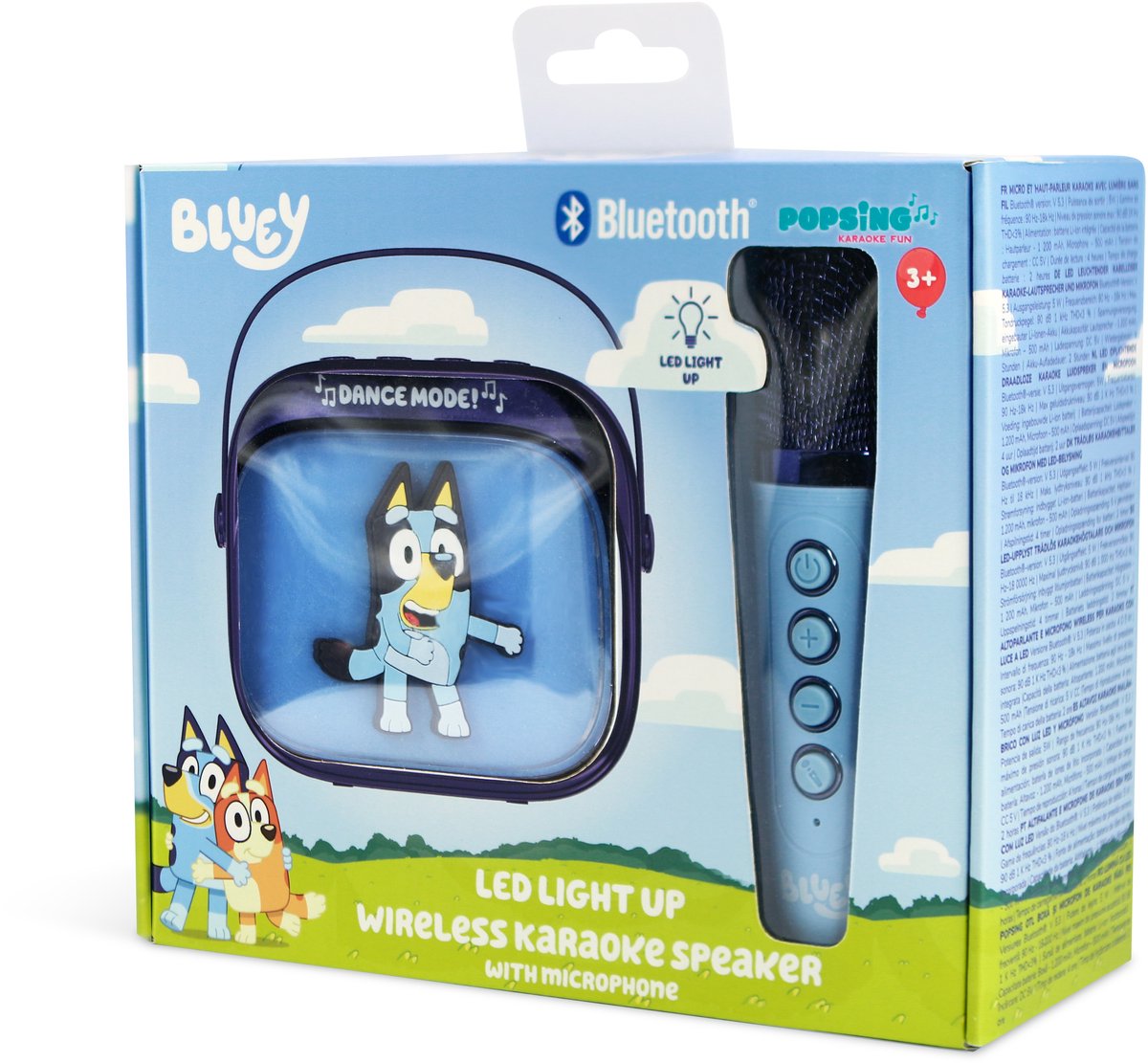 Bluey - karaoke set voor kinderen - draadloze microfoon en speaker - met lichteffecten en stemeffecten — afbeelding 10