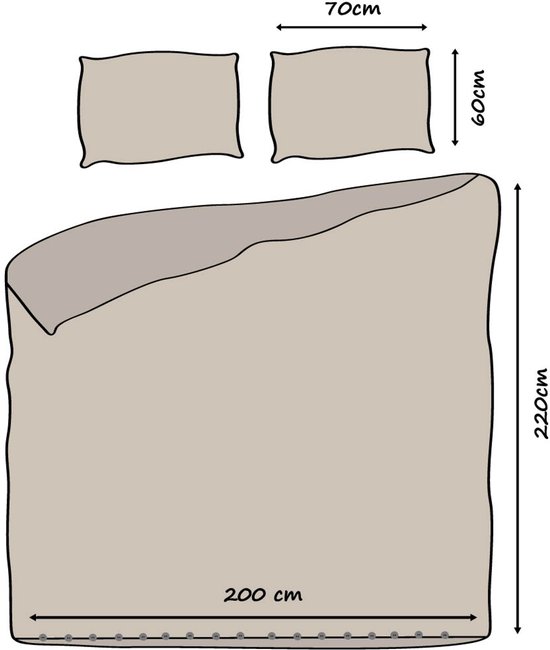 HOOMstyle Dekbedovertrek met kussenslopen - luxe micro Percale - dekbedovertrek - 200x220cm - 2 persoons - Zand van HOOMstyle — afbeelding 4