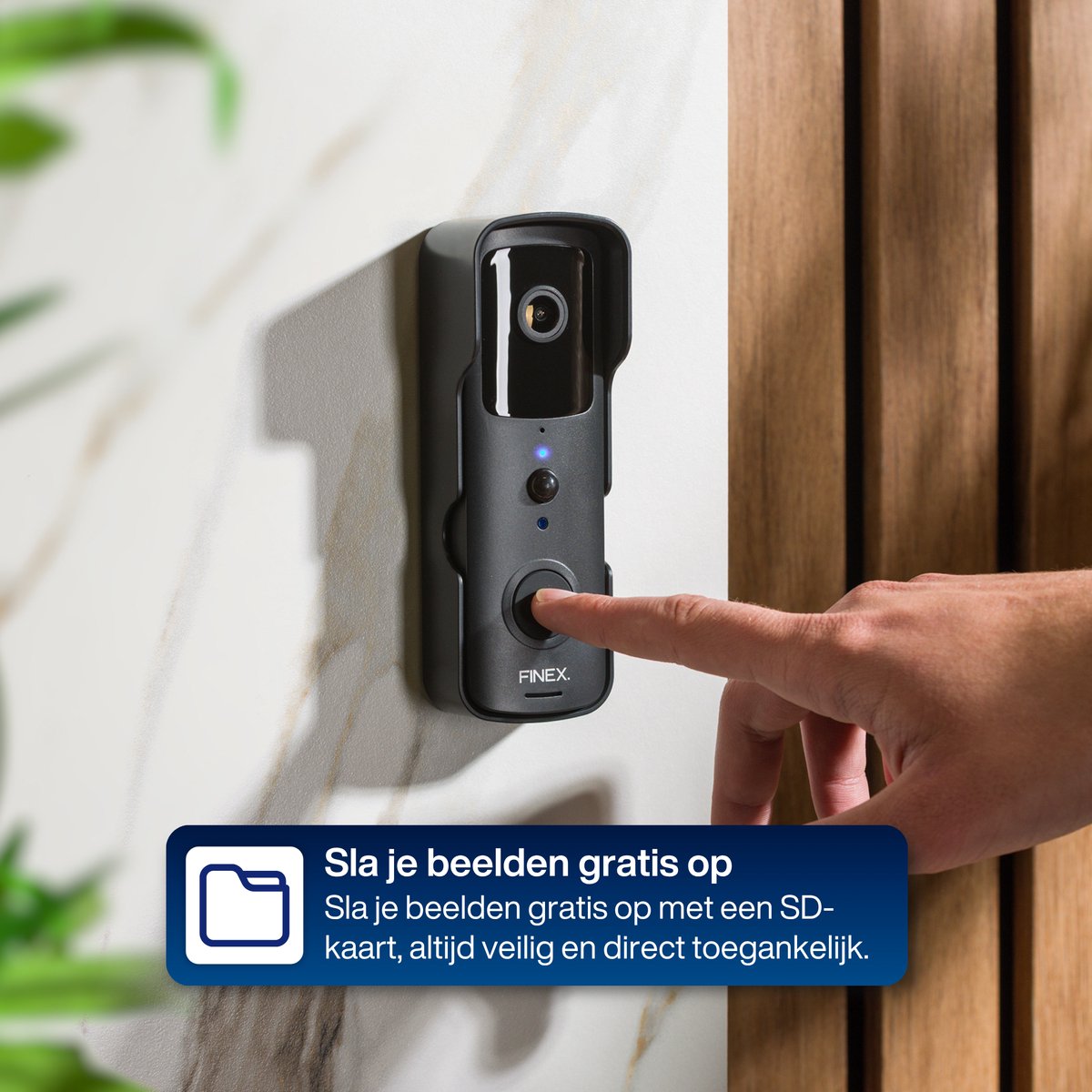 Afbeelding 3 van Finex™ Video Deurbel - Inclusief binnenbel & batterijen - Dag en nachtmodus - Zonder abonnement - Draadloze deurbel - T-ring geluid - Deurbel met camera