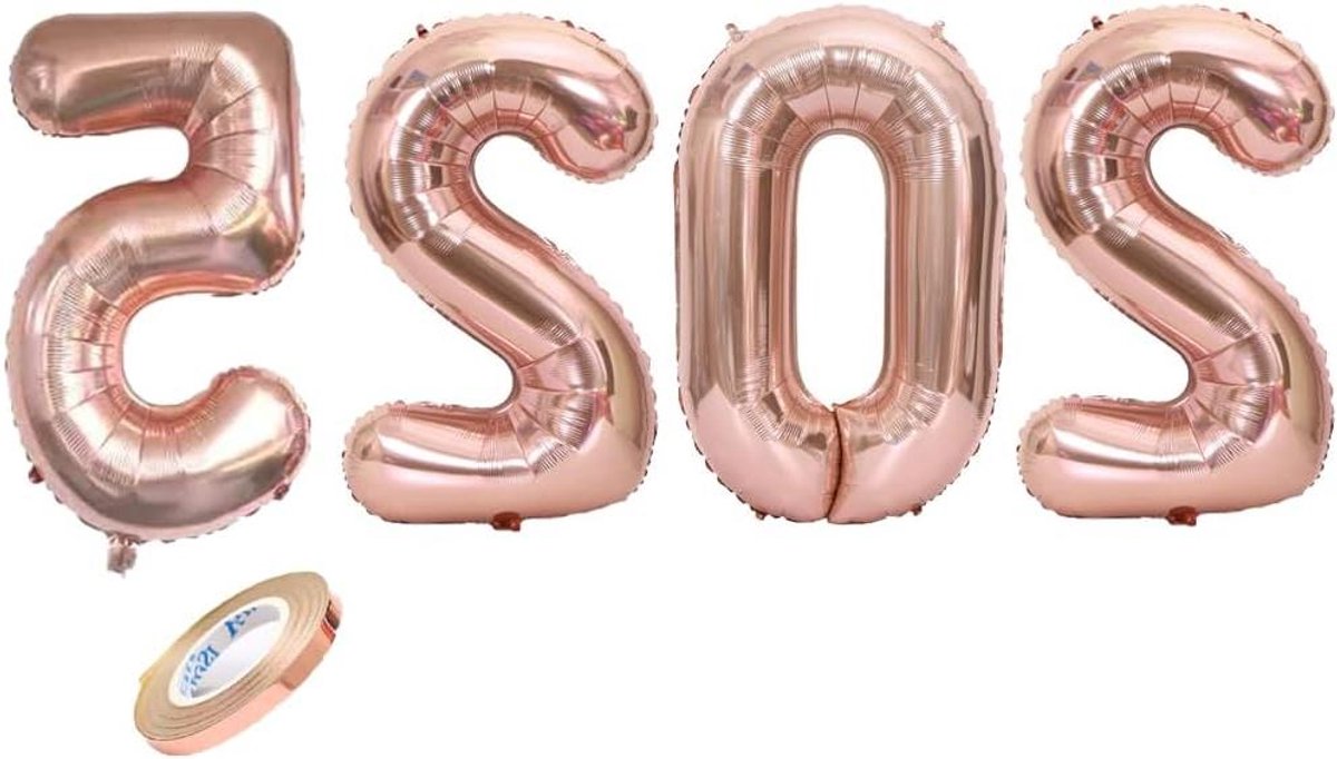 JGS Premium - Reusachtige Cijferballonnen Oudejaarsavond Decoratie Helium Ballonnen voor Nieuwjaar - Feestdecoratie 2025 - Jouw Nieuwjaarsavond onvergetelijk!