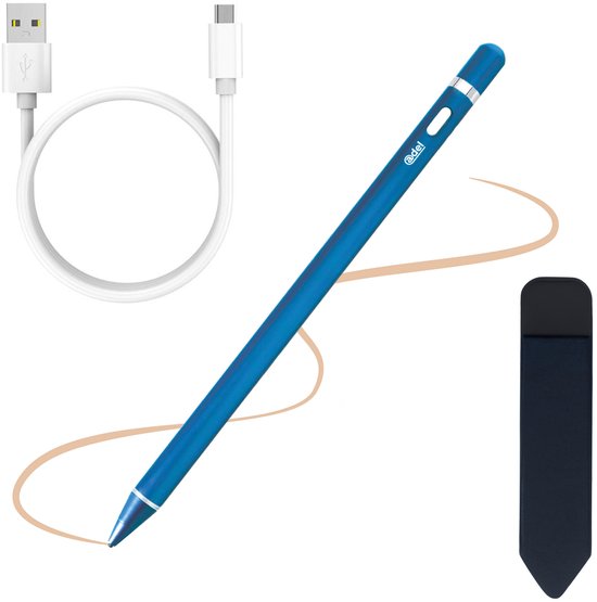 ADEL Stylus Pen Universeel met Perfecte Precisie voor Tablet en Smartphone - Oplaadbare Styluspen - Touchscreen Styluspennen - Getest en Geschikt voor o.a. iPad, iPhone, Samsung, LG, Google Pixel en Xiaomi - Blauw