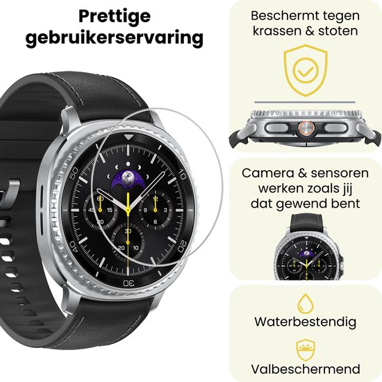 Screenprotector - 3 Stuks - Geschikt voor Samsung Galaxy Watch 8 Classic (46 mm) - Sterk & Shockproof - Tempered Glass - Beschermglas Screen Cover - Gehard Glas - Bescherm Protector voor Smartwatch