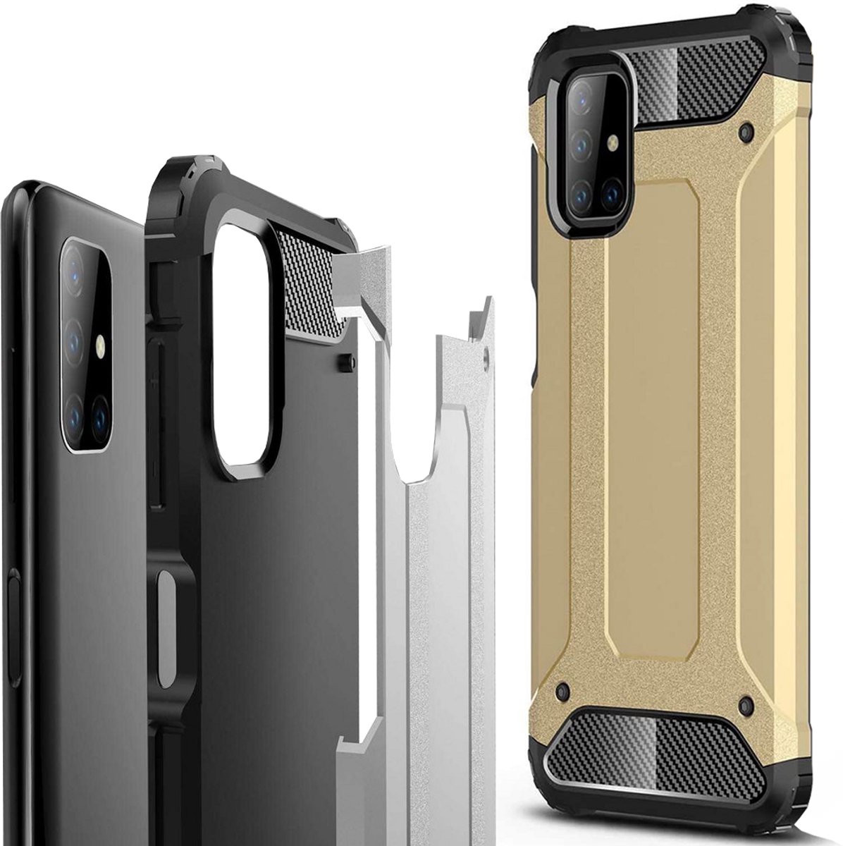 Hurtel Hybrid Armor Hoesje Voor Samsung Galaxy M51 Preventieve Bescherming