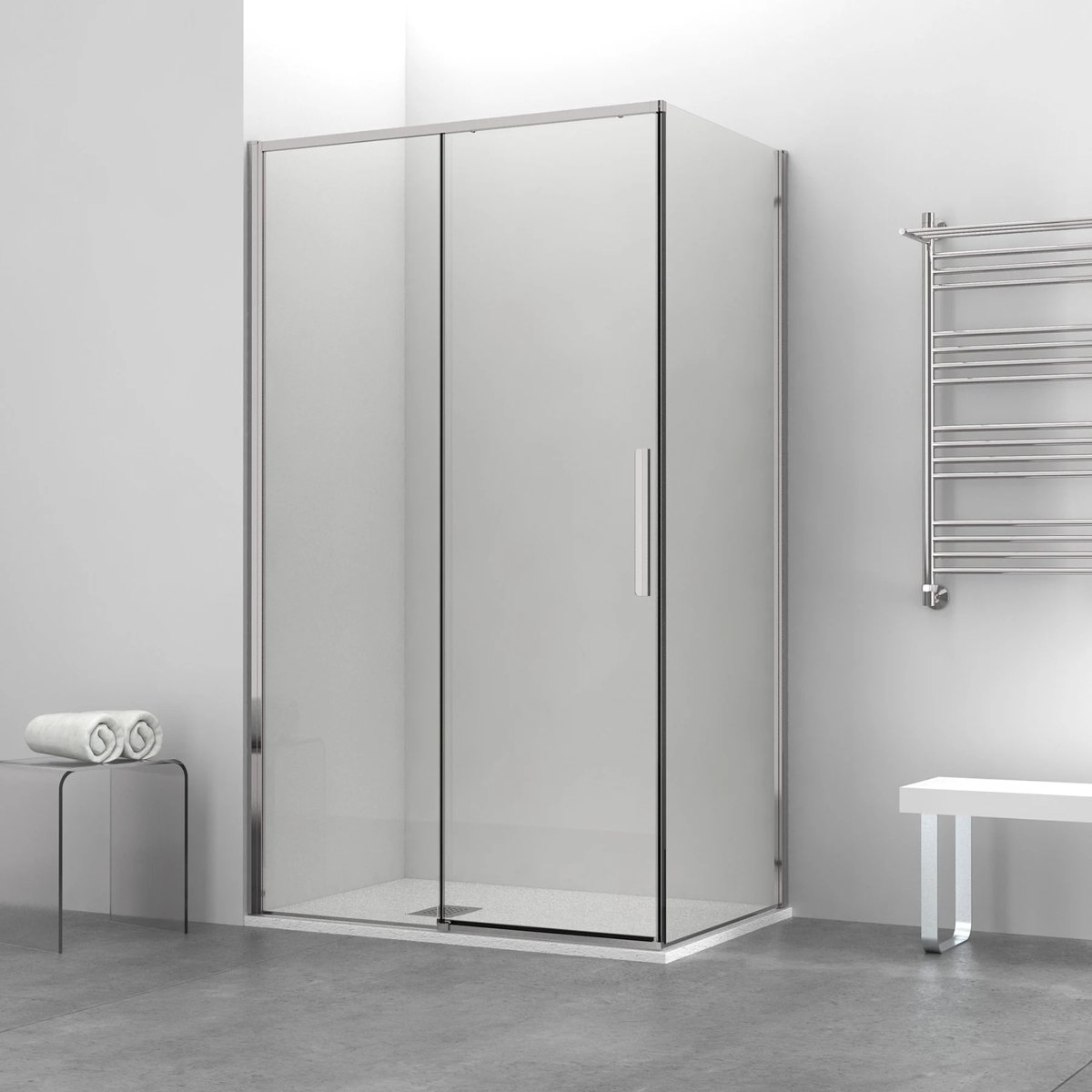 Lxs Design Douchecabine Chroom 140x90 cm – 6 mm Veiligheidsglas