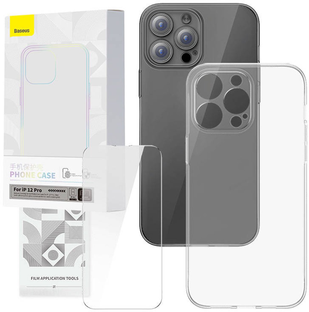 Baseus Corning Beschermingsset Voor Iphone 12 Pro Hoesje Transparant En Glas